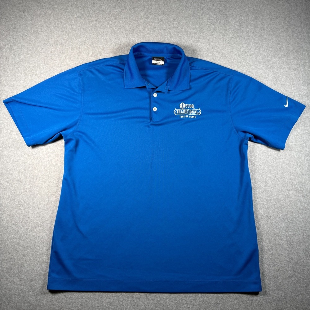 Nike Golf Dri Fit Cuervo Tradicional Polo Men's Large Blue